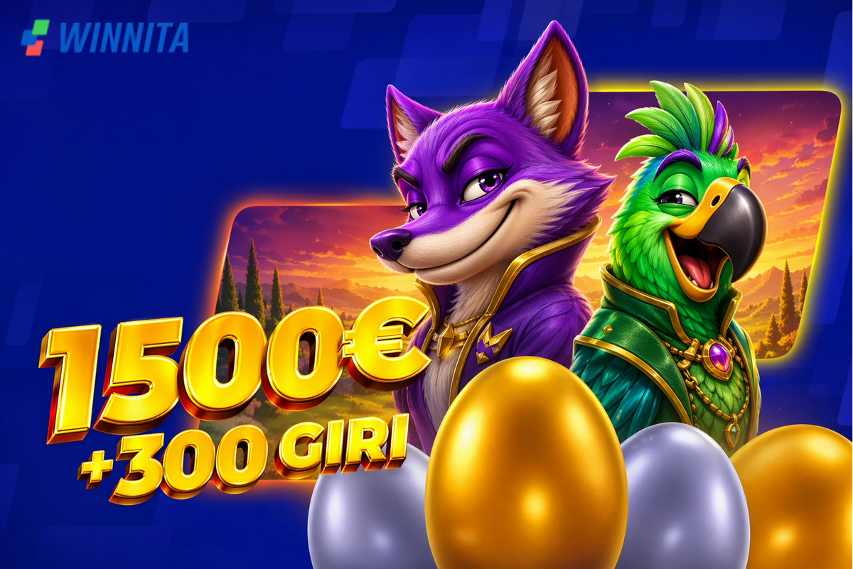 Schermata iniziale di Winnita Casino con menu, accesso e catalogo principale